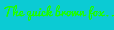 Image with Font Color 1AFF00 and Background Color 0BCBD4